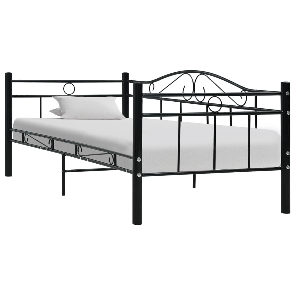 vidaXL Tagesbett-Rahmen Schwarz Metall 90×200 cm