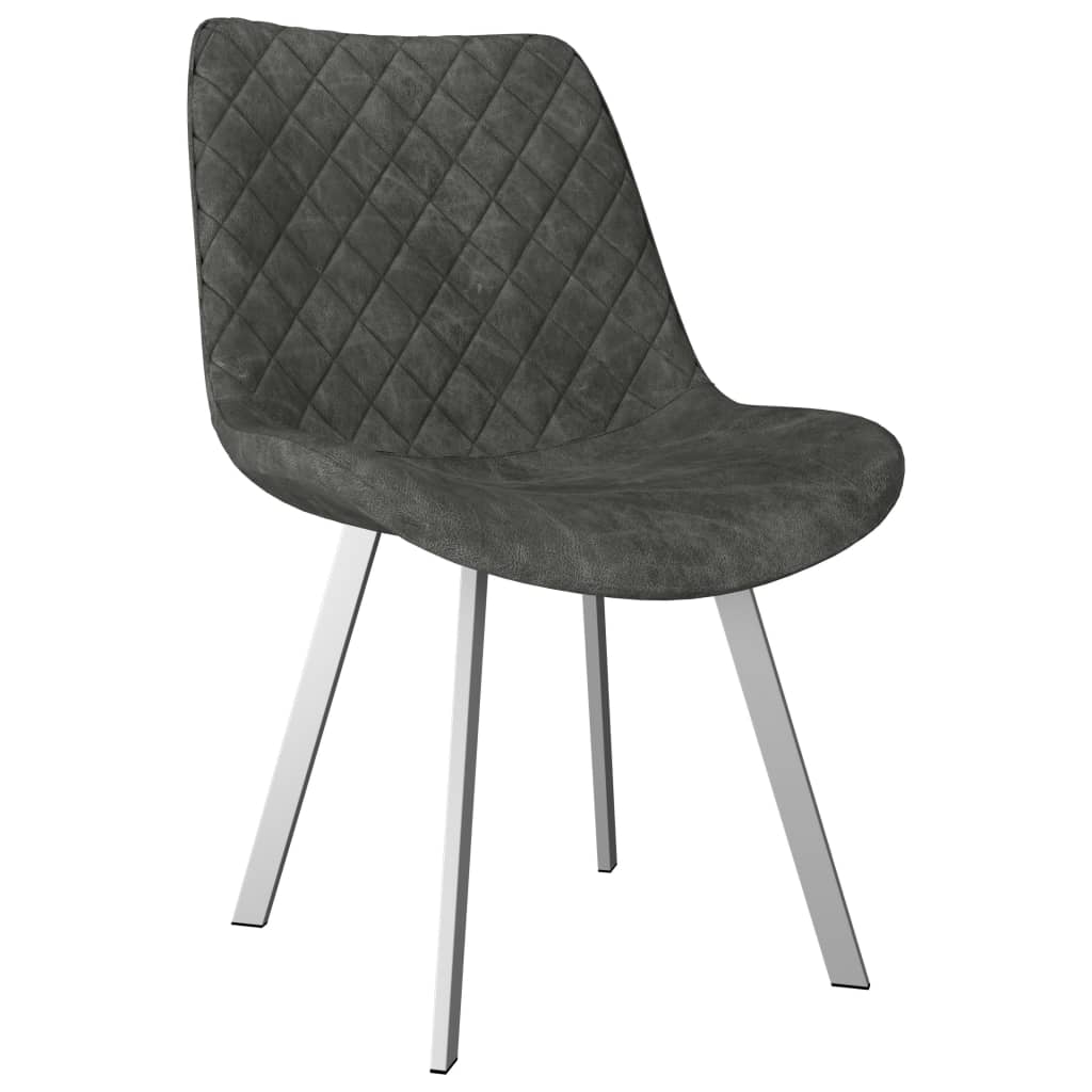 

vidaXL Eetkamerstoelen 2 st kunstsuède grijs