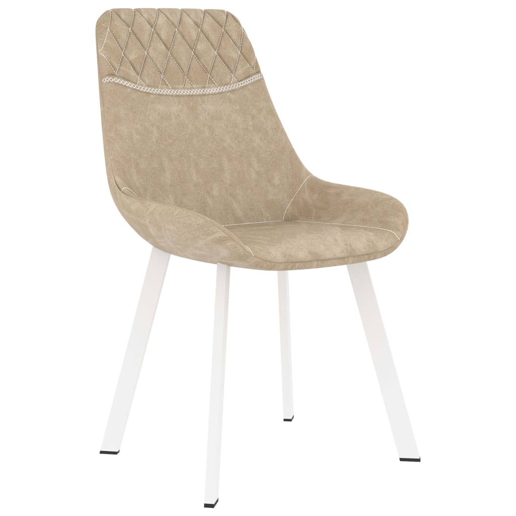vidaXL Krzesła jadalniane, 2 szt., kremowe, sztuczna skóra