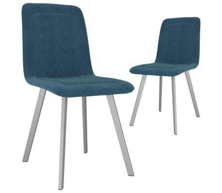 vidaXL Eetkamerstoelen 2 st fluweel blauw | vidaXL.nl vidaXL Eetkamerstoelen 2 st fluweel blauw | Blokker