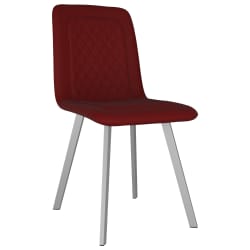 vidaXL Yemek Sandalyesi 2 Adet Kırmızı Kadife