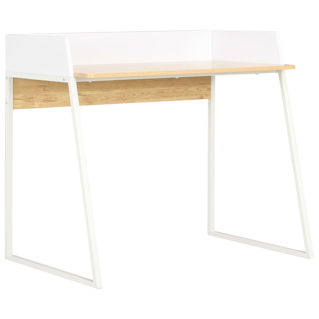 Psací stůl bílý a dubový odstín 90 x 60 x 88 cm