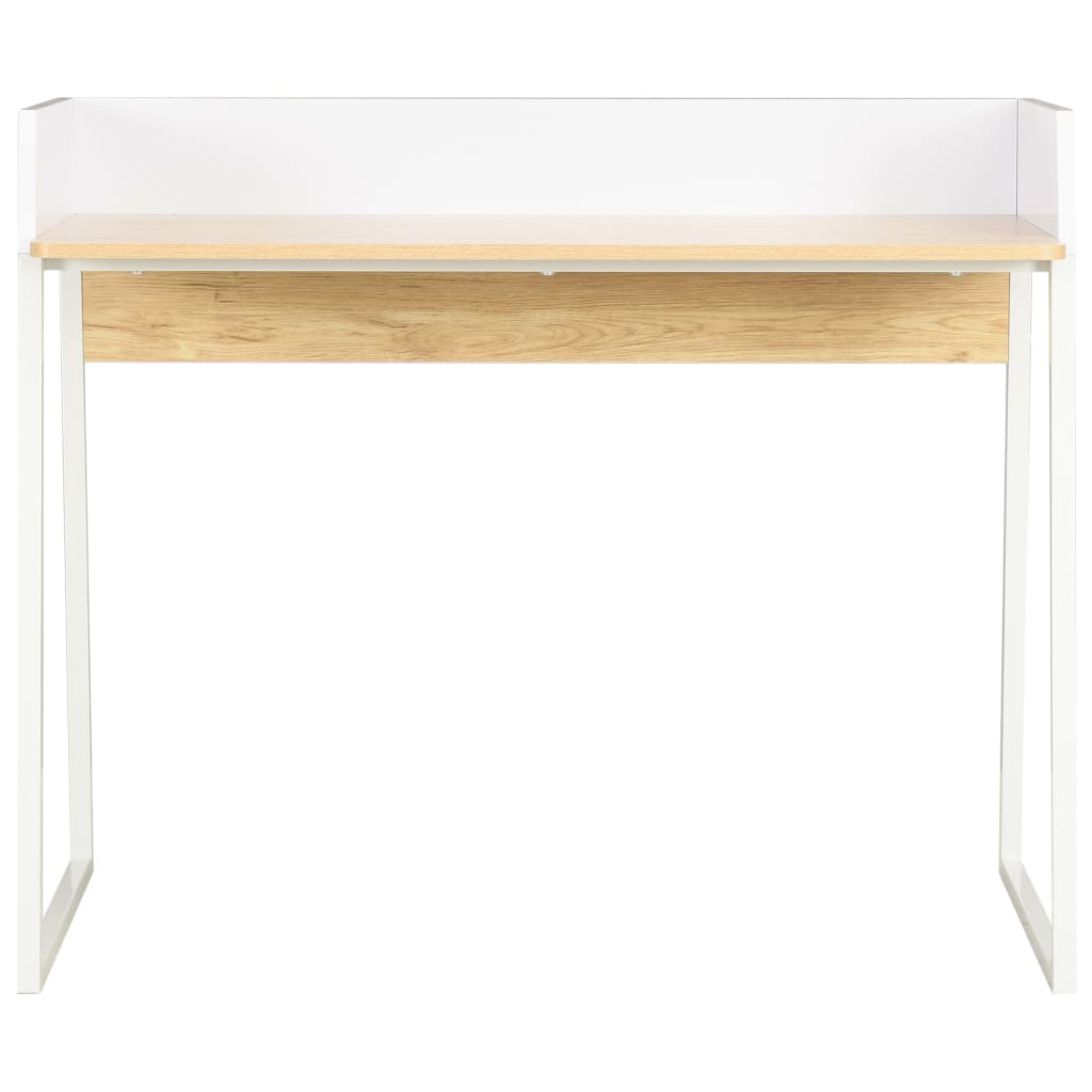 

vidaXL Bureau 90x60x88 cm wit en eikenkleurig