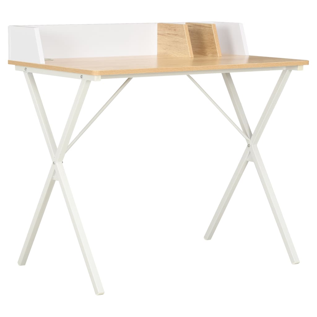 Vidaxl - vidaXL Secretária 80x50x84 cm branco e natural