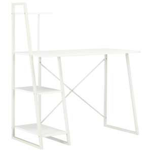 vidaXL laud riiuliga, valge, 102 x 50 x 117 cm
