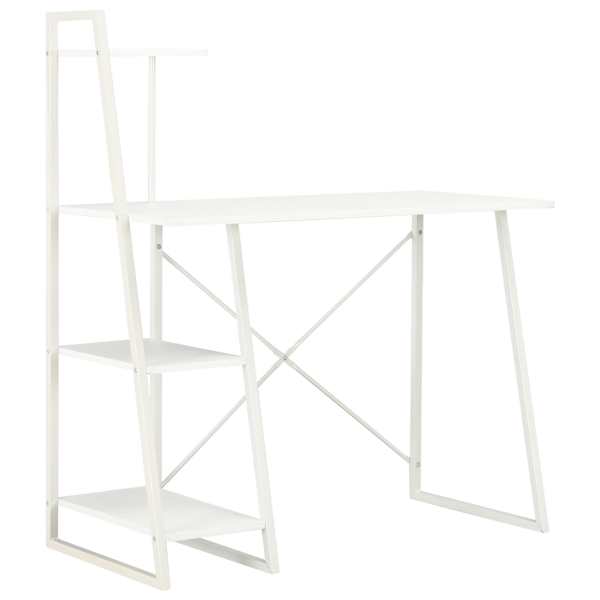 vidaXL laud riiuliga, valge, 102 x 50 x 117 cm