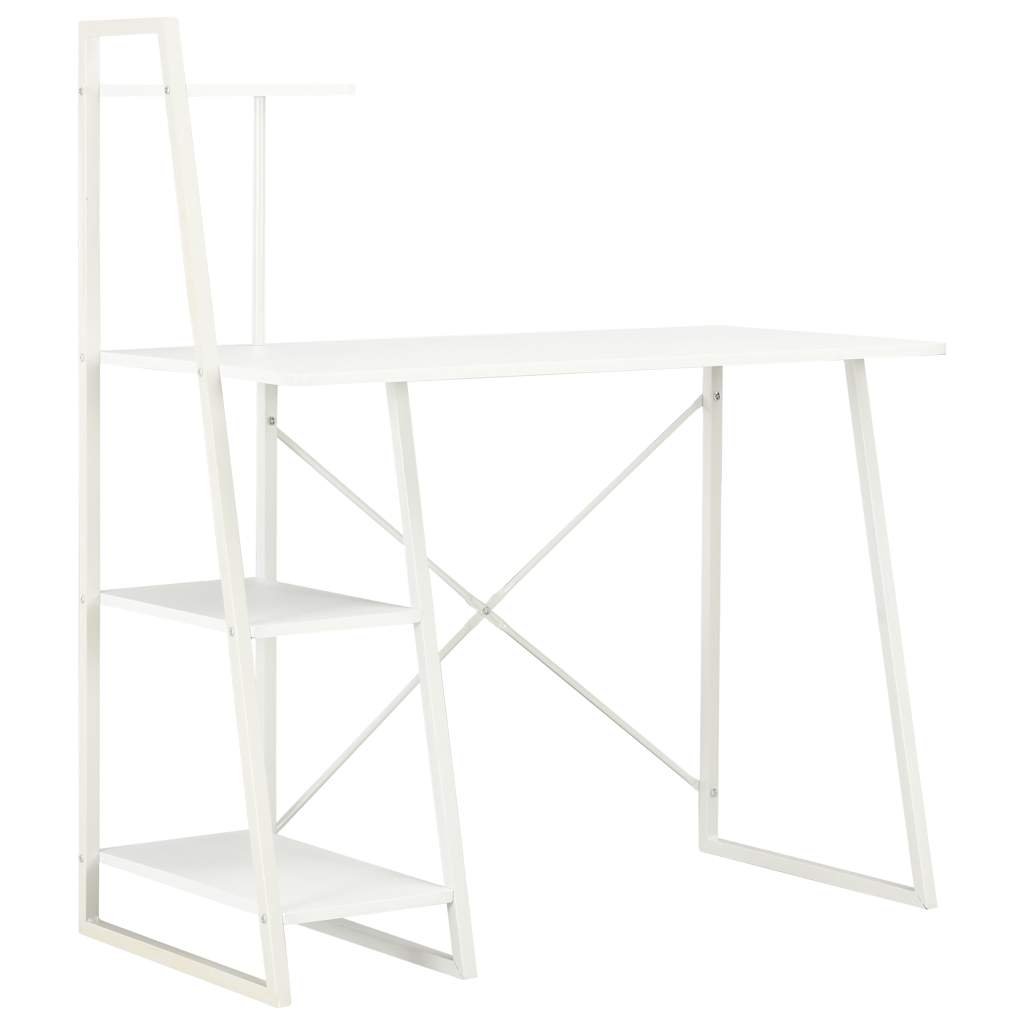 vidaXL Psací stůl s poličkami bílý 102 x 50 x 117 cm