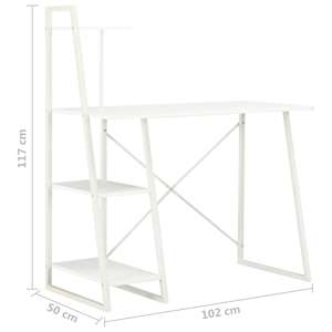 Psací stůl s poličkami bílý 102 x 50 x 117 cm - obrázek 7