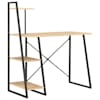 vidaXL laud riiuliga, must ja tammev&auml;rvi, 102 x 50 x 117 cm