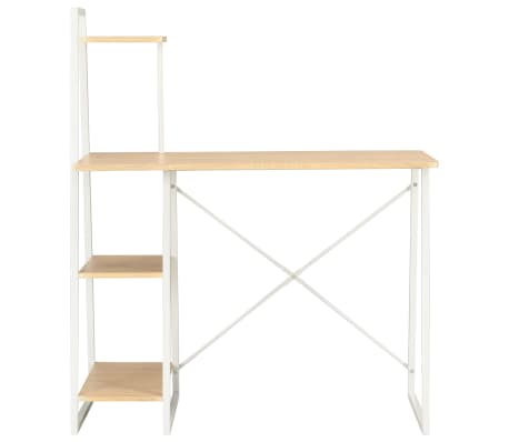 vidaXL Desk with Shelving Unit White and Oak 102x50x117 cm