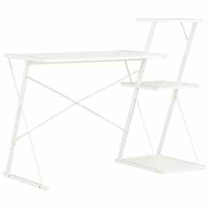 Pisalna miza s polico bela 116x50x93 cm