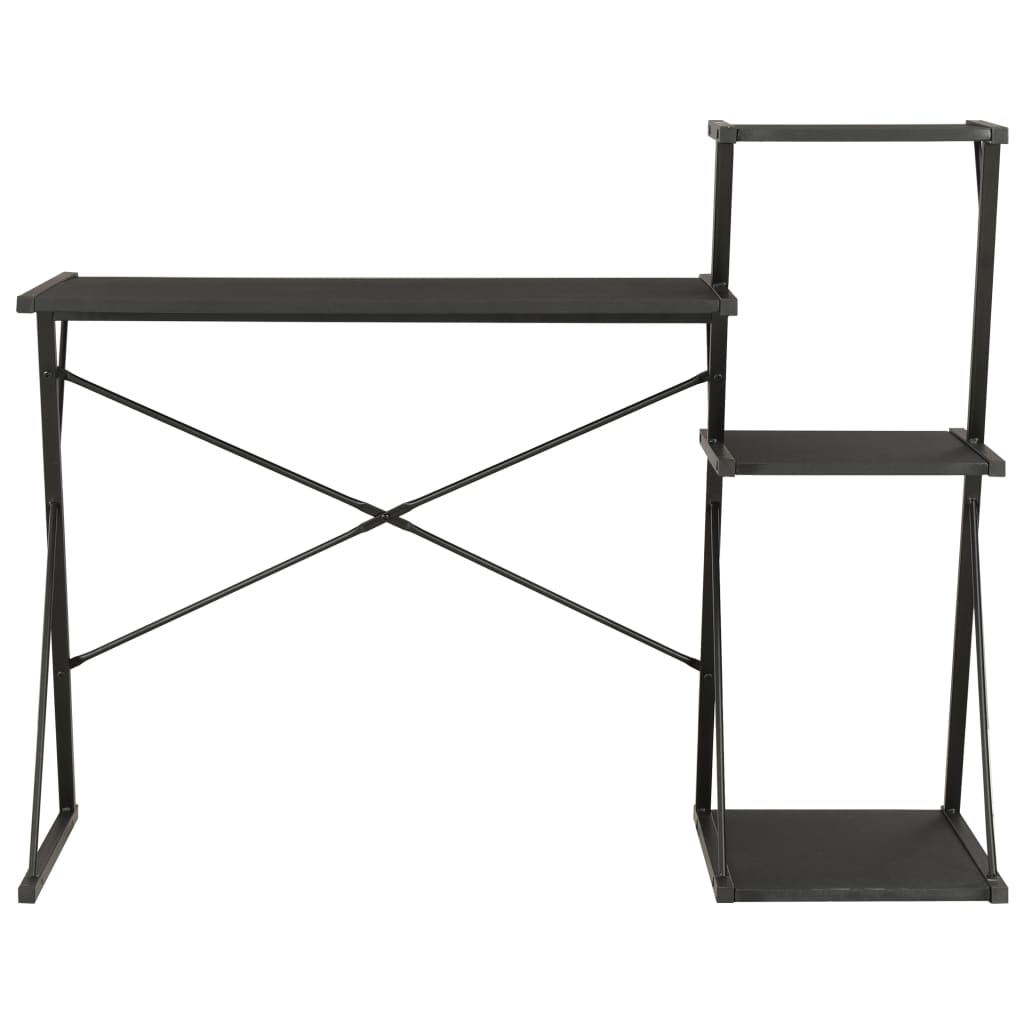 Psací stůl s poličkami černý 116 x 50 x 93 cm