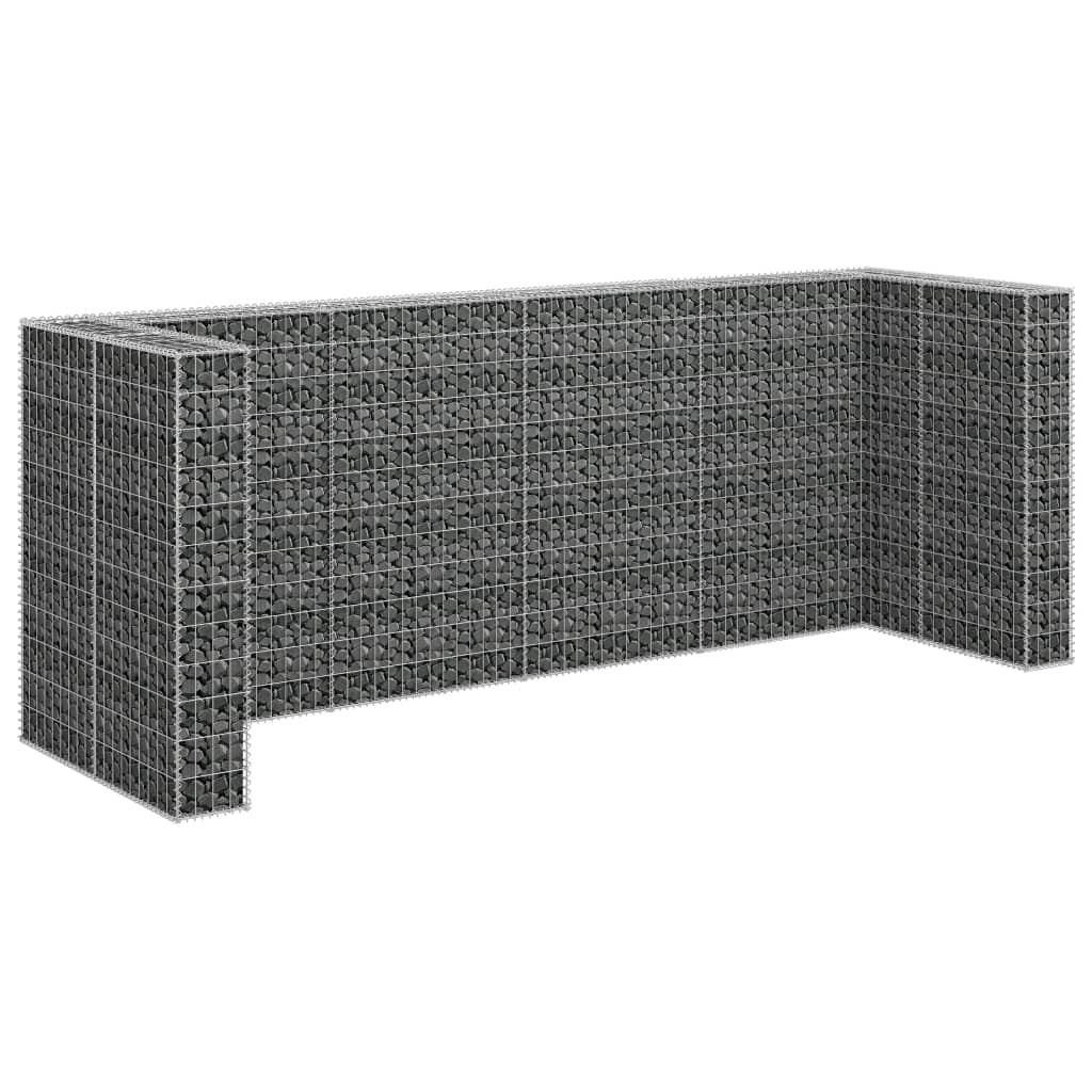 vidaXL horganyzott acél gabionfal szemeteskukákhoz 320 x 100 x 120 cm