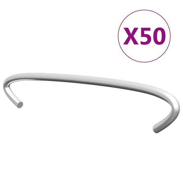 vidaXL gabiooni konksud 50 tk, tsingitud teras 10 cm