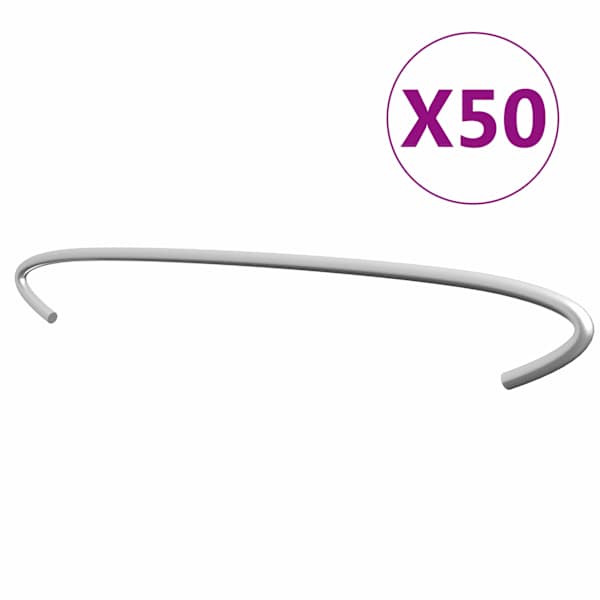 vidaXL gabiooni konksud 50 tk, tsingitud teras 50 cm