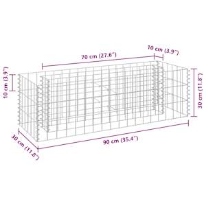 Gabionový vyvýšený záhon pozinkovaná ocel 90 x 30 x 30 cm - obrázek 7