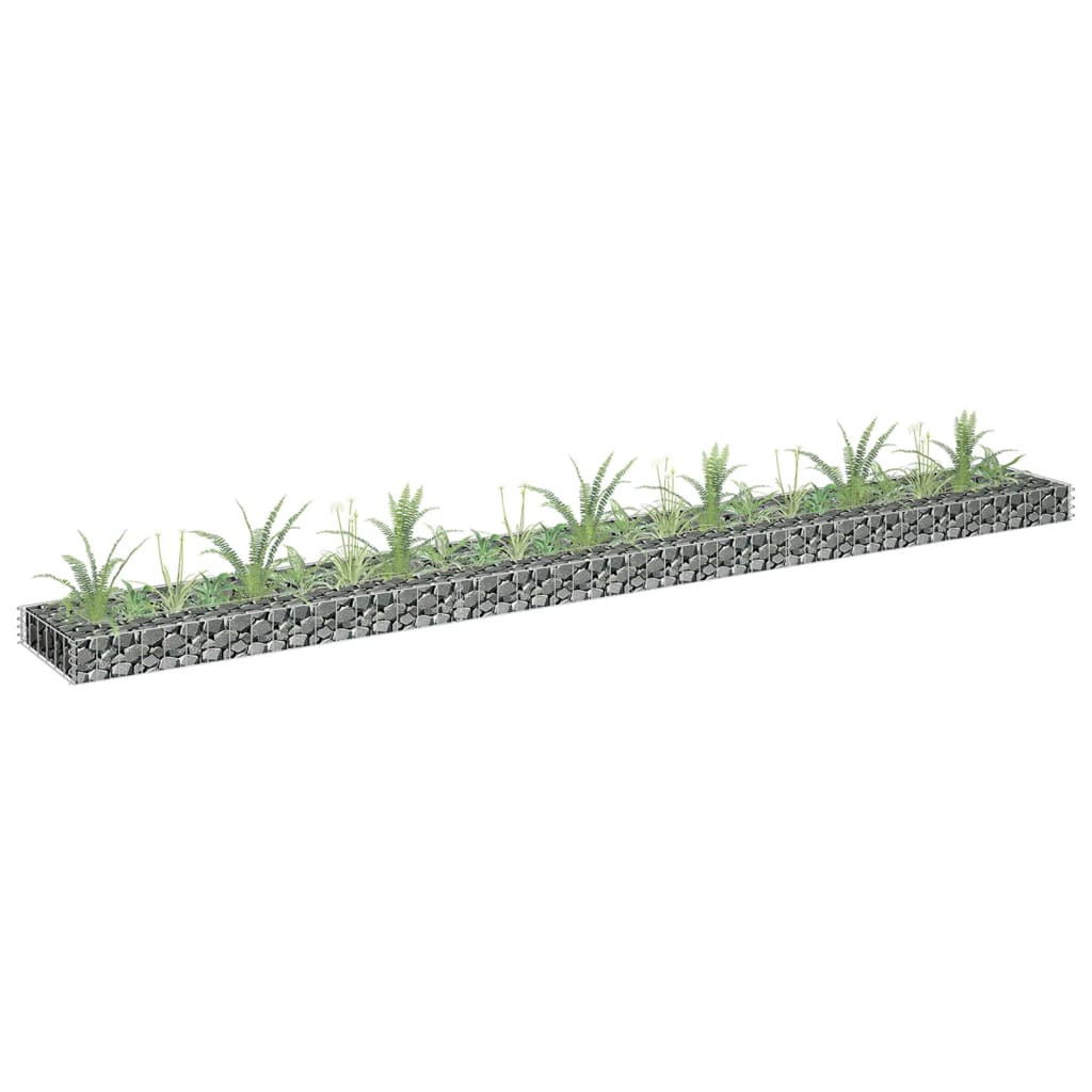 vidaXL Strat înălțat gabion, 270x30x10 cm, oțel galvanizat