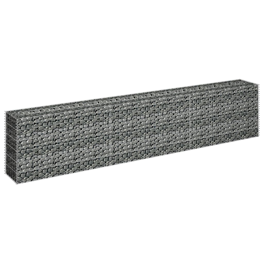 vidaXL Strat înălțat gabion, 270 x 30 x 60 cm, oțel galvanizat
