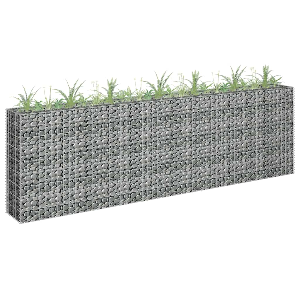vidaXL Gabionen-Hochbeet Verzinkter Stahl 270 x 30 x 90 cm