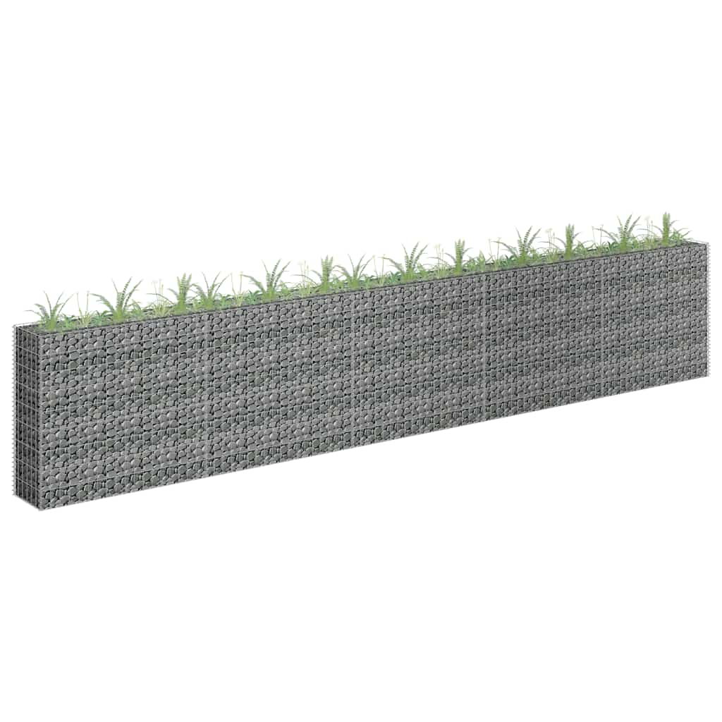 vidaXL Strat înălțat gabion, 450 x 30 x 90 cm, oțel inoxidabil