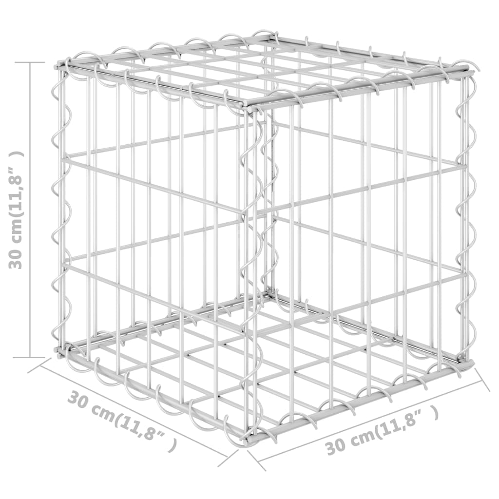 Kocka alakú acélhuzal gabion magaságyás 30 x 30 x 30 cm 
