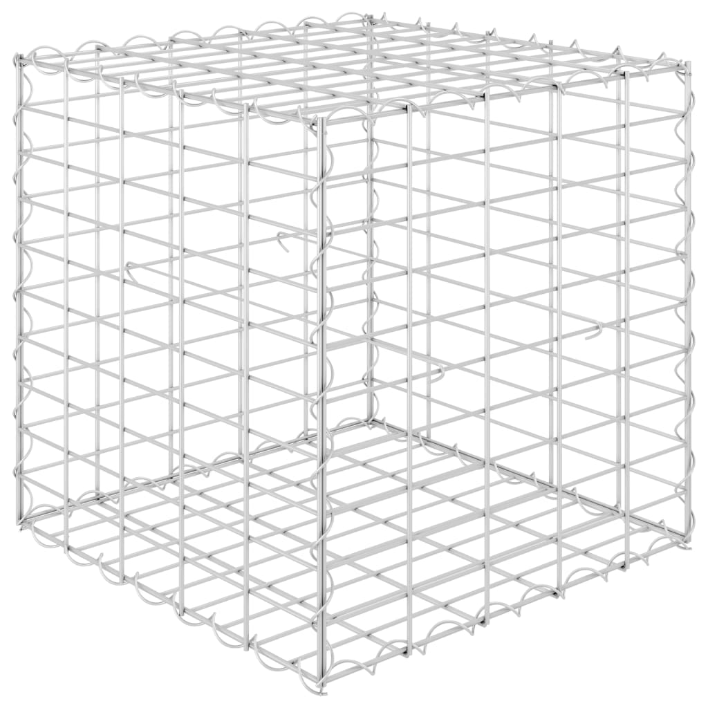 Strat înălțat cub gabion, 50 x 50 x 50 cm, sârmă de oțel
