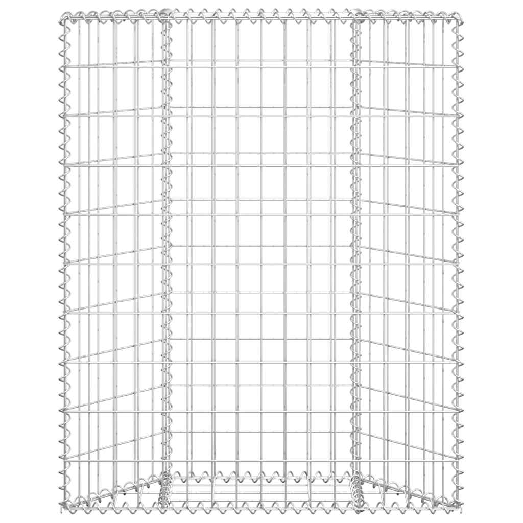 vidaXL Gabion plantenbak trapezium 80x20x100 cm gegalvaniseerd staal afbeelding