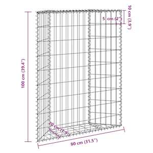 Trapézový gabionový vyvýšený záhon pozinkovaná ocel 80x20x100cm - obrázek 10
