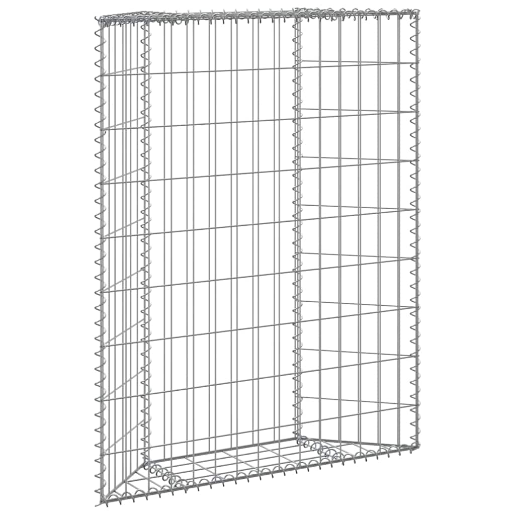 Gabion-højbed 80×20×100 cm - trapezformet i galvaniseret stål, sølvfarvet