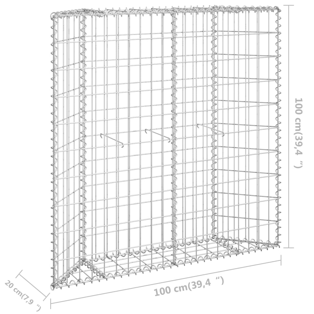 Габион повдигната леха трапец поцинкована стомана 100x20x100 см