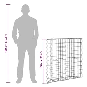 Gabionový vyvýšený záhon trapéz pozinkovaná ocel 100x20x100 cm - obrázek 11