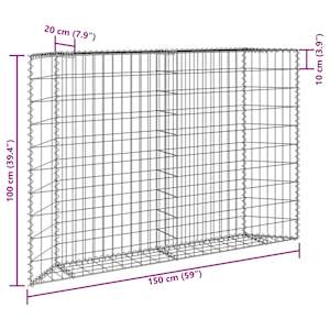 Gabionový vyvýšený záhon trapéz pozinkovaná ocel 150x20x100 cm - obrázek 10