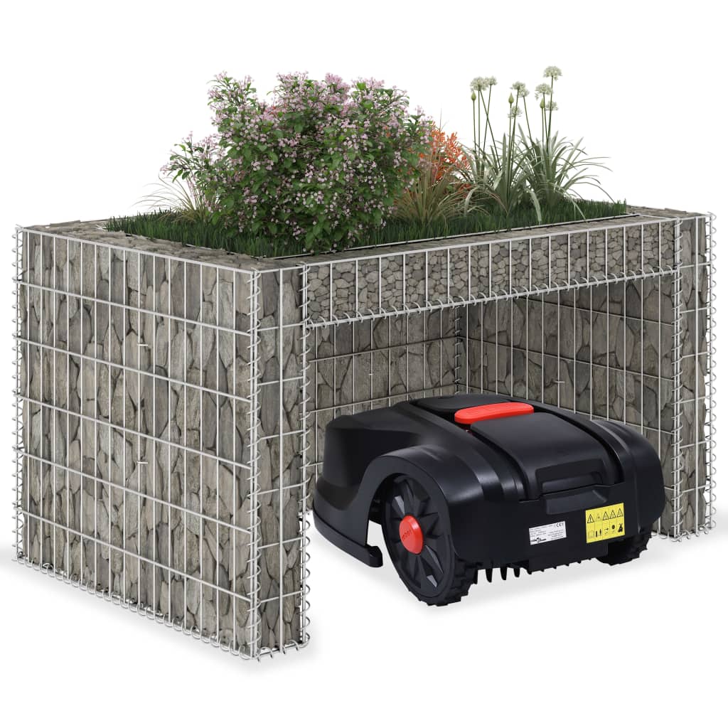#2 - vidaXL garage til plæneklipper med plantekasse stålwire 110x80x60 cm