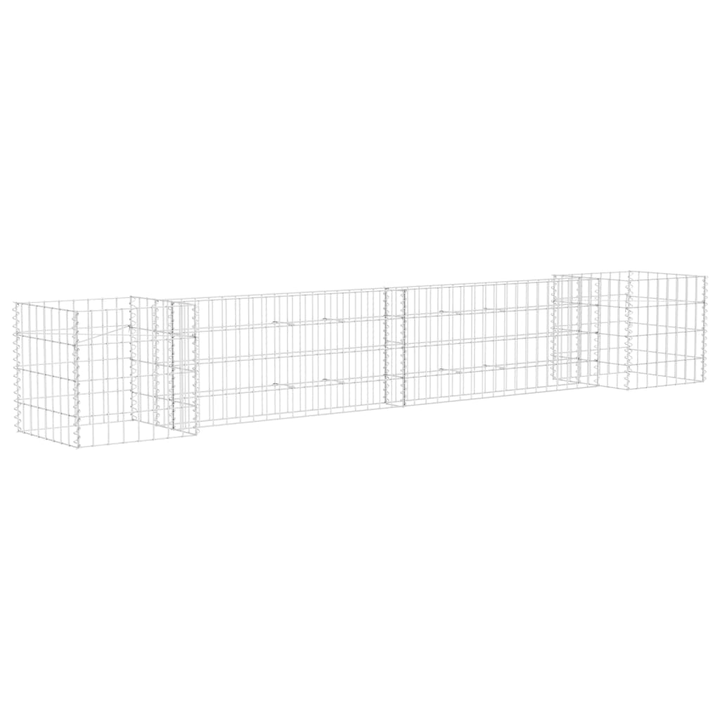 vidaXL Gabionový truhlík ve tvaru písmene H ocelový drát 260x40x40 cm