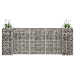 Gabionový truhlík ve tvaru písmene H ocelový drát 260x40x100 cm