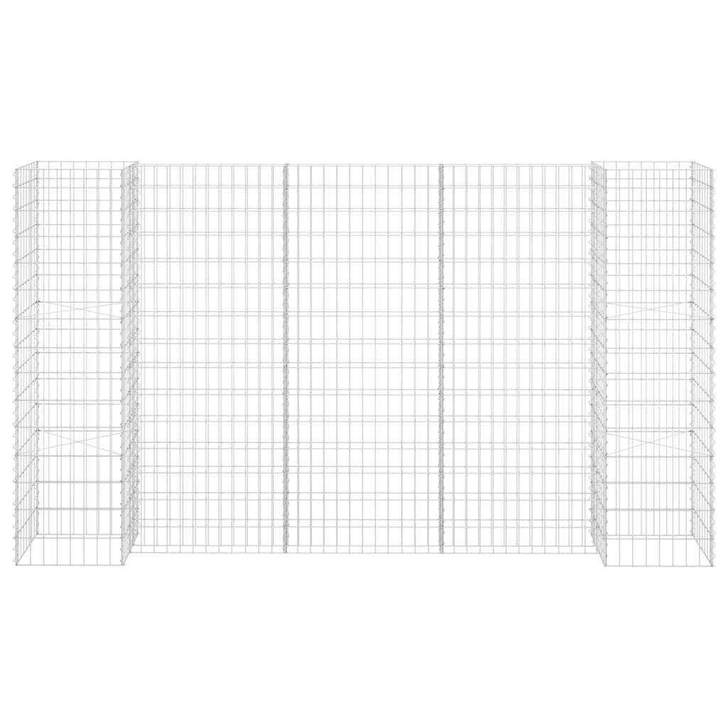 vidaXL H alakú acéldrót virágtartó gabion 260 x 40 x 150 cm