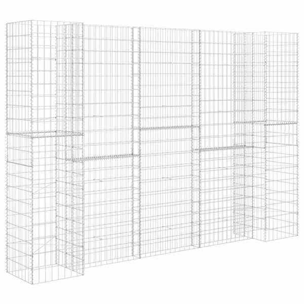 vidaXL H-kujuline gabioon-taimekast, terastraat, 260 x 40 x 180 cm