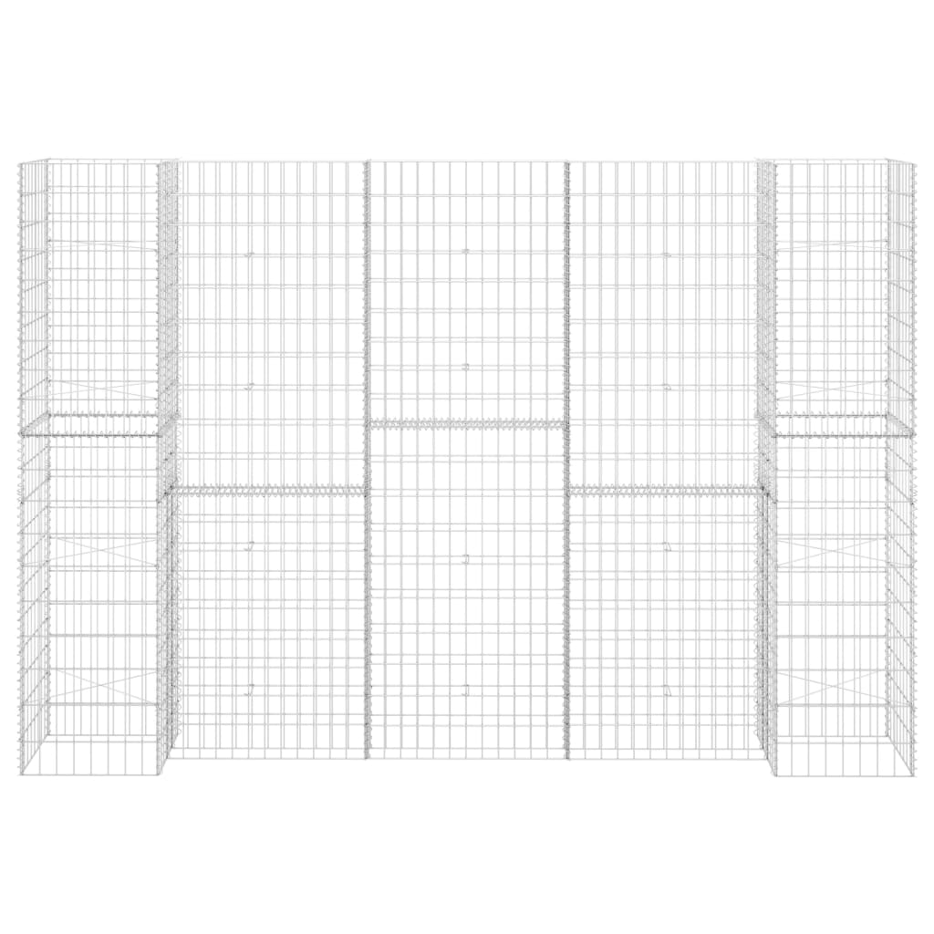 

vidaXL Gabion plantenbak H-vormig 260x40x180 cm staaldraad