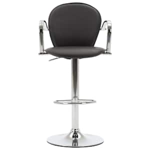 vidaXL Baro taburetė su porankiais, juodos spalvos, dirbtinė oda