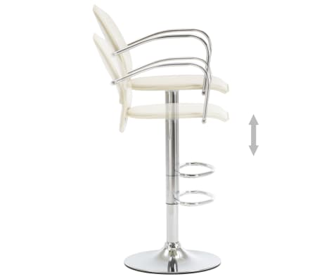 vidaXL Tabouret de bar avec accoudoir Crème Similicuir vidaXL Tabouret de bar avec accoudoir Crème Similicuir