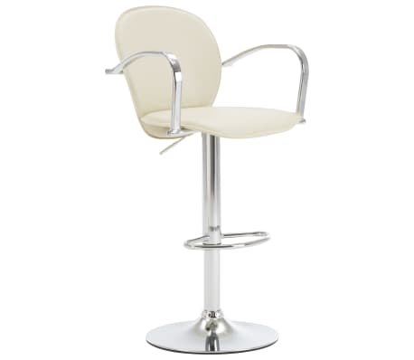 vidaXL Tabouret de bar avec accoudoir Crème Similicuir vidaXL Tabouret de bar avec accoudoir Crème Similicuir