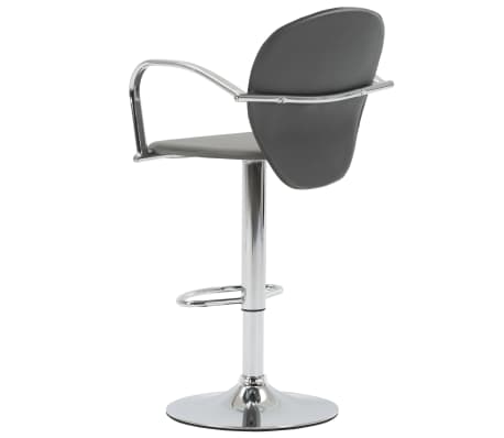 vidaXL Tabouret de bar avec accoudoir Gris Similicuir