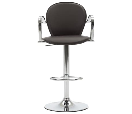 vidaXL Barkruk met armleuning kunstleer bruin