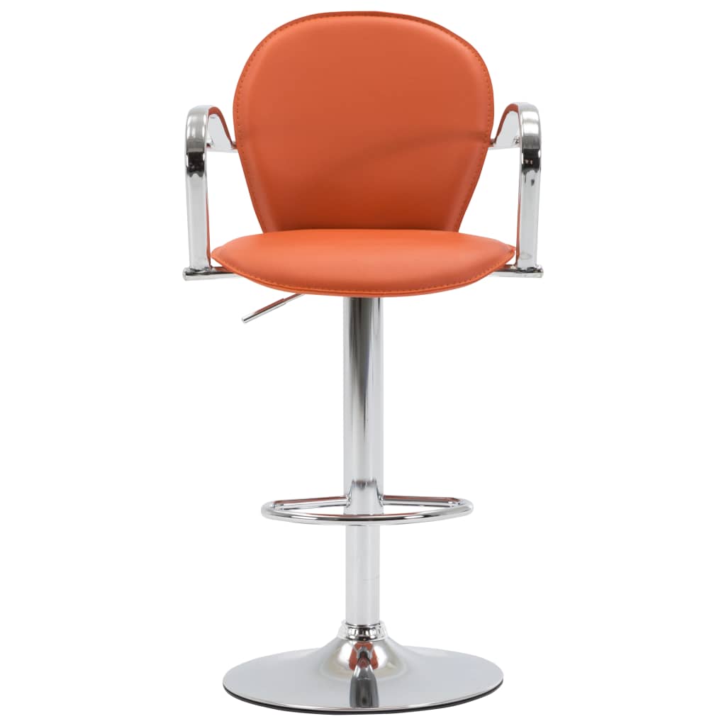 vidaXL Barski stolac s naslonom za ruke narančasti od umjetne kože