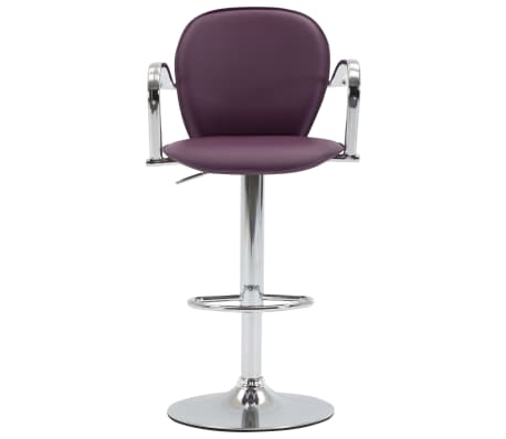 vidaXL Baro taburetė su porankiais, violetinės spalvos, dirbtinė oda