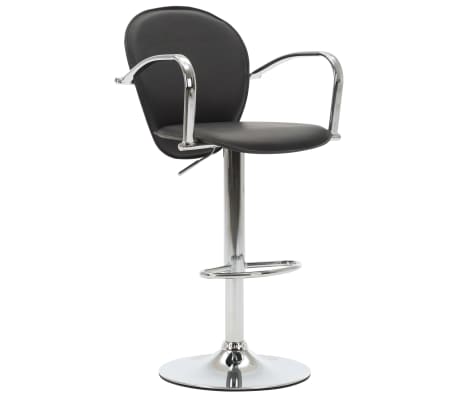 vidaXL bāra krēsli ar roku balstiem, 2 gab., melna mākslīgā āda