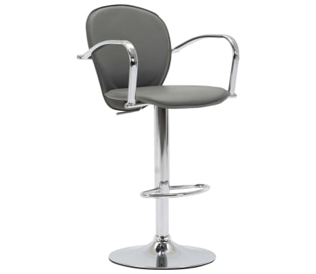 vidaXL Barski stolčki z naslonjali za roke 2 kosa sivo umetno usnje