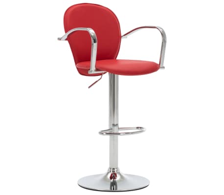 vidaXL bāra krēsli ar roku balstiem, 2 gab., sarkana mākslīgā āda