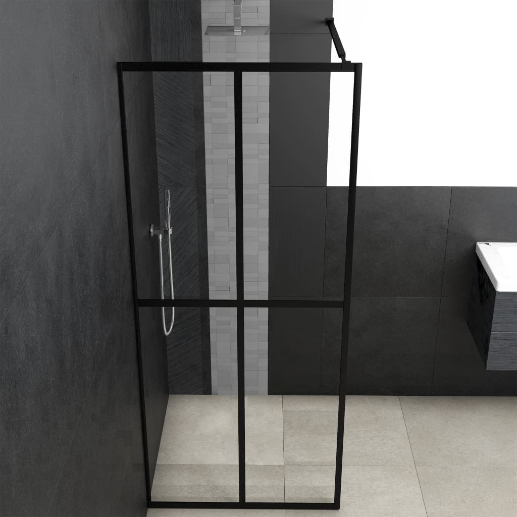 vidaXL Walk-in Shower Screen Clear Tempered Glass 35.4"x76.8"