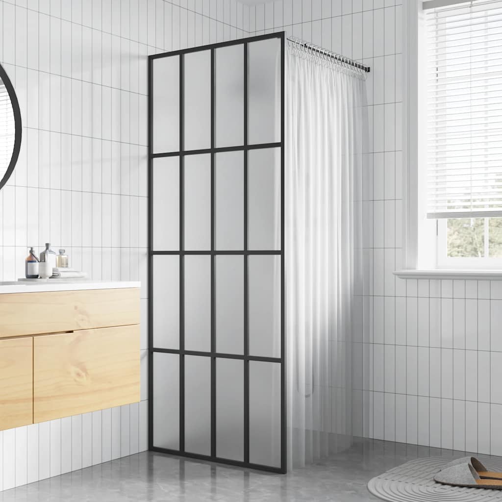 vidaXL Duschwand für Walk-in Dusche Mattes Sicherheitsglas 90x195 cm